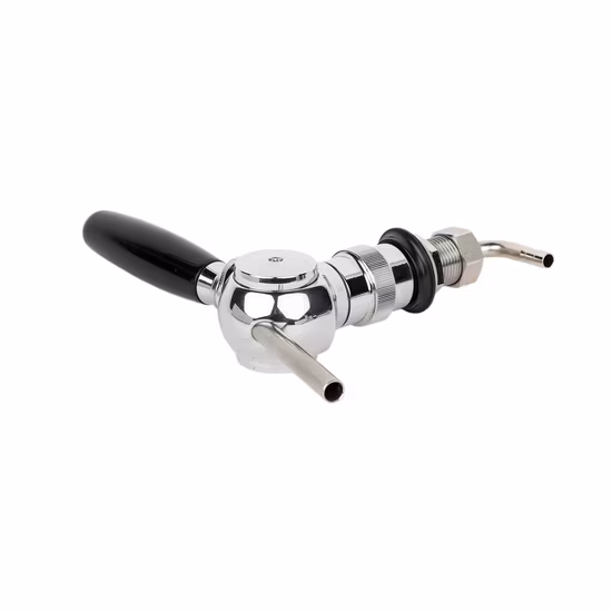 Verchromter, verstellbarer Fassbierhahn, Bierhahn mit Durchflussregler